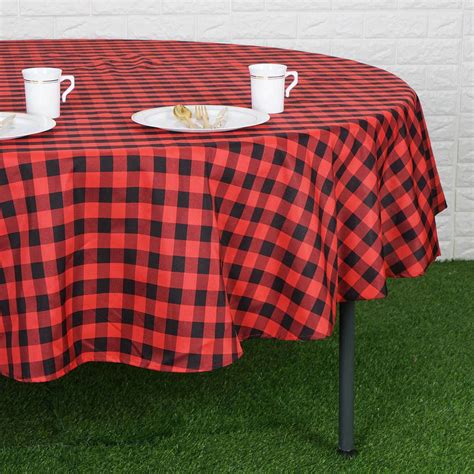 buffalo plaid tablecloth round